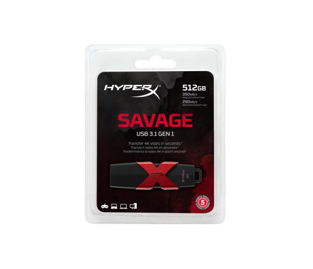 KINGSTON HyperX Savage 512GB USB 3.1  350/250MB/s (HXS3/512GB) - 281041 - zdjęcie 3